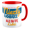 kubek NIEZŁY ŁOBUZ, ALE DA SIĘ LUBIĆ czerwony